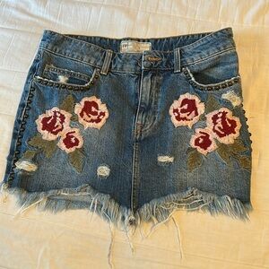 Free people denim studded skirt